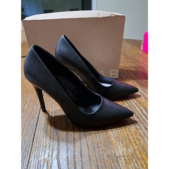 New Size 10 JustFab Black Onyx Gisselle Stiletto Pump High Heel Dress Shoes - Picture 7 of 12
